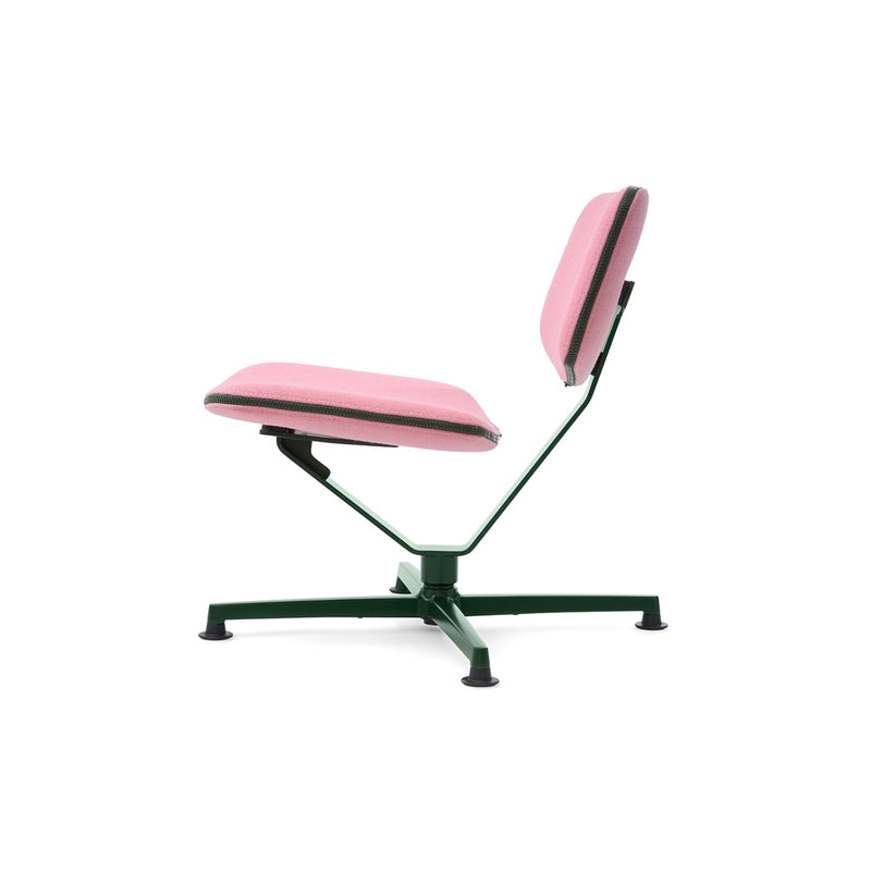 raawii Erwan Bouroullec - Arba Lounge chair - Upholstered Kvadrat Vidar Lounge chair Dark green base / Kvadrat Vidar 0622 pink fabric