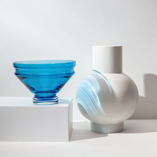 raawii Nicholai Wiig-Hansen - Relæ - Glasschale - large Bowl aquamarine blue